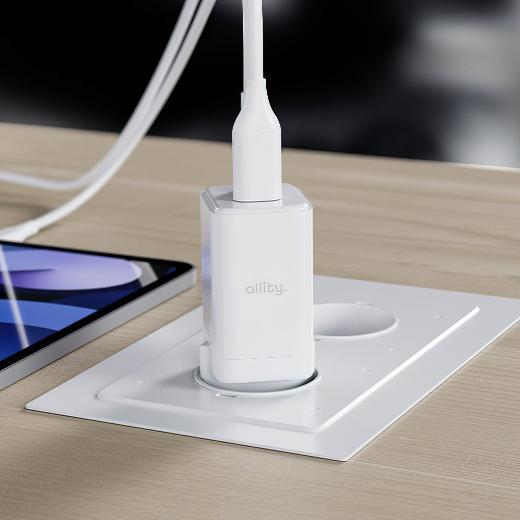 Chargeur Réseau Allity. ATC-01-45WCC Rapide, 45W, 3A, 1 x USB-A - 1 x USB-C, Blanc.