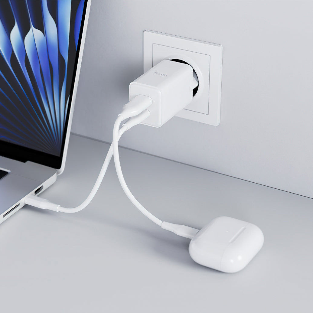Chargeur Réseau Allity. ATC-01-45WCC Rapide, 45W, 3A, 1 x USB-A - 1 x USB-C, Blanc.