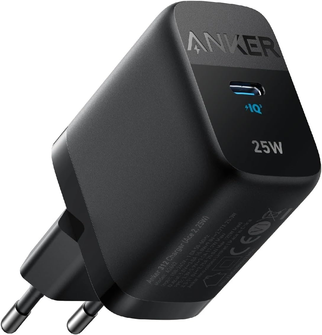 Chargeur Secteur Anker 312 Ace, 25W, 1 x USB-C, Noir A2642G11