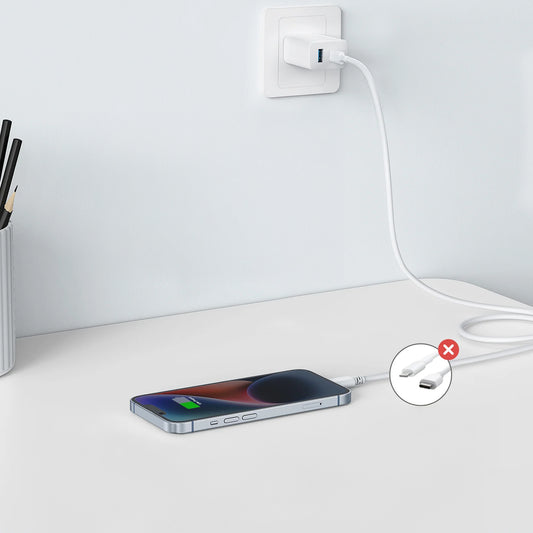 Chargeur réseau Anker 312, 20W, 3A, 1 x USB-A - 1 x USB-C, Blanc A2348G21