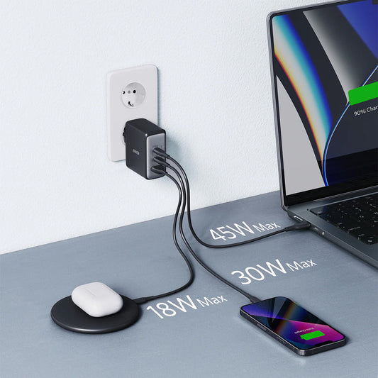 Chargeur réseau Anker 736 Nano II, 100W, 3A, 1 x USB-A - 2 x USB-C, Noir A2145G11