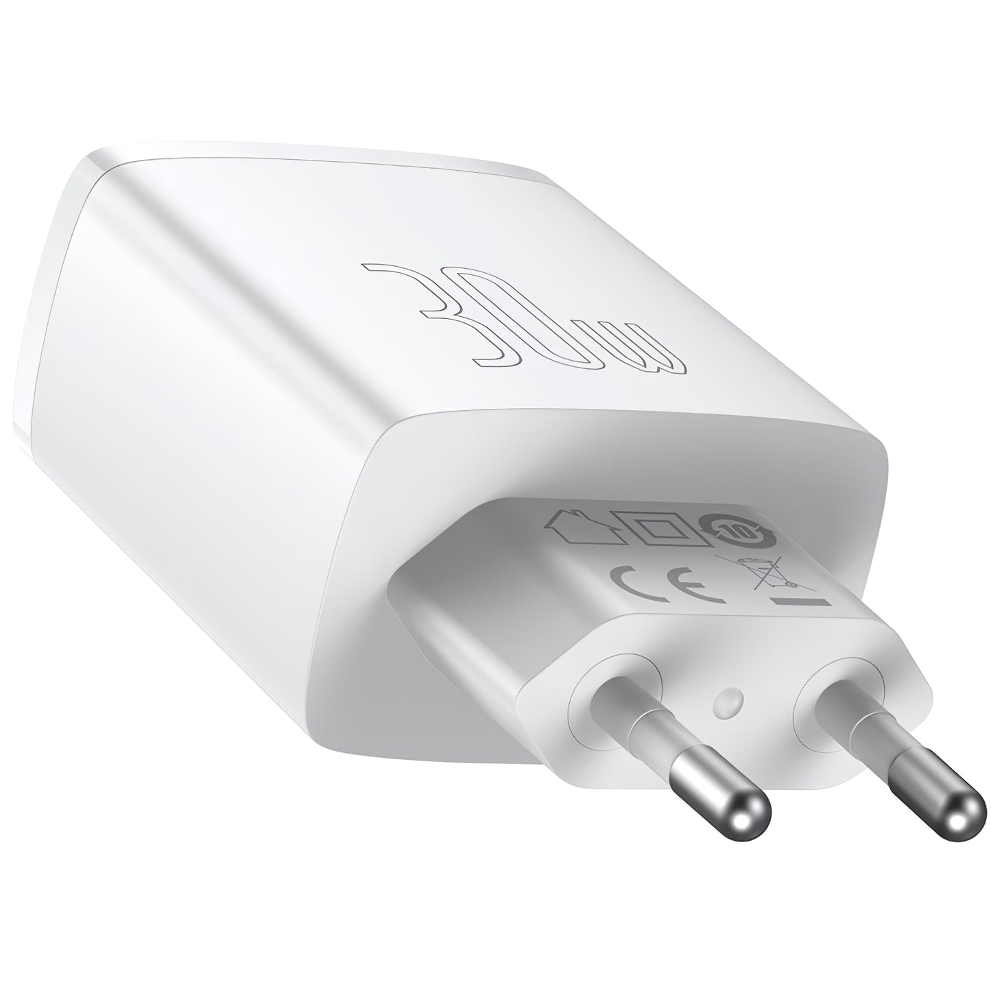 Chargeur réseau Baseus Compact, 30W, 1 x USB-C - 2 x USB-A, blanc CCXJ-E02