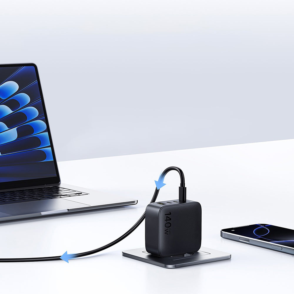Chargeur Réseau Baseus EnerFill FH11, 140W, 5A, 1 x USB-A - 3 x USB-C, Noir E0121J00