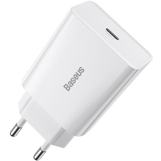 Chargeur réseau Baseus Speed Mini, 20W, 3A, 1 x USB-C, Blanc CCFS-SN02