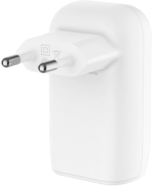 Chargeur secteur Belkin BoostCharge, 67W, 3A, 3 x USB-C, Blanc WCC002vfWH