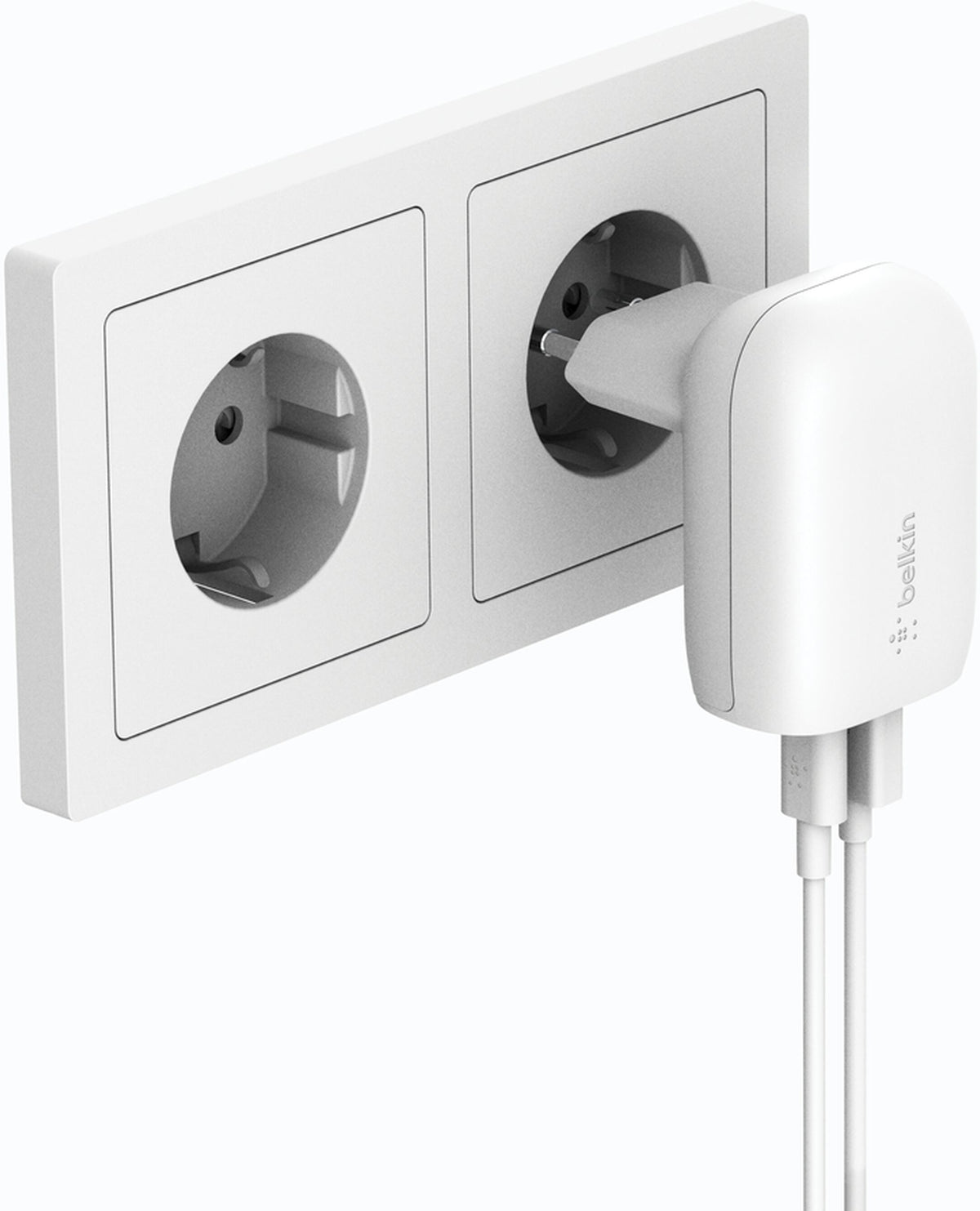 Chargeur secteur Belkin BoostCharge Dual, 37W, 3A, 1 x USB-A - x USB-C, Blanc WCB007vfWH