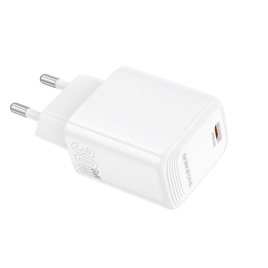 Chargeur Réseau Borofone BN28 Fuente, 30W, 3A, 1 x USB-C, Blanc
