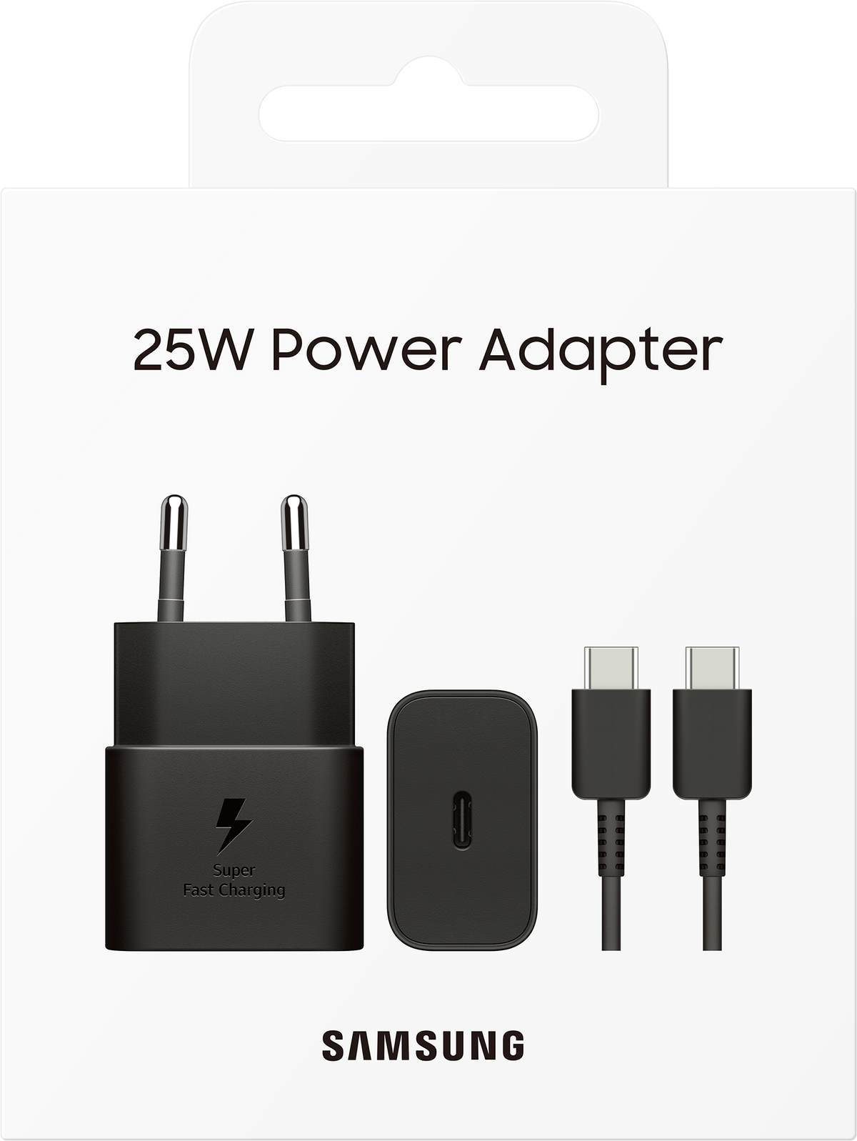 Câble USB-C Samsung Chargeur réseau Samsung, 25W, 3A, 1 x USB-C, Noir EP-T2510XBEGEU