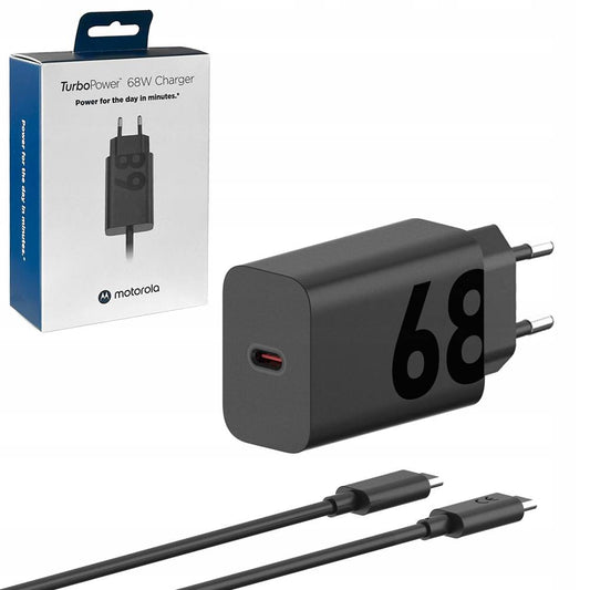 Chargeur réseau avec câble USB-C Motorola, 68W, 6,2A, 1 x USB-C, noir PG38C06281