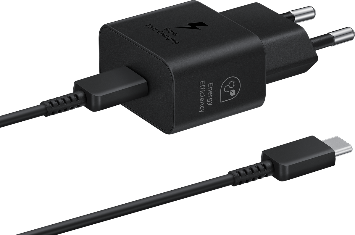 Câble USB-C Samsung Chargeur réseau Samsung, 25W, 3A, 1 x USB-C, Noir EP-T2510XBEGEU
