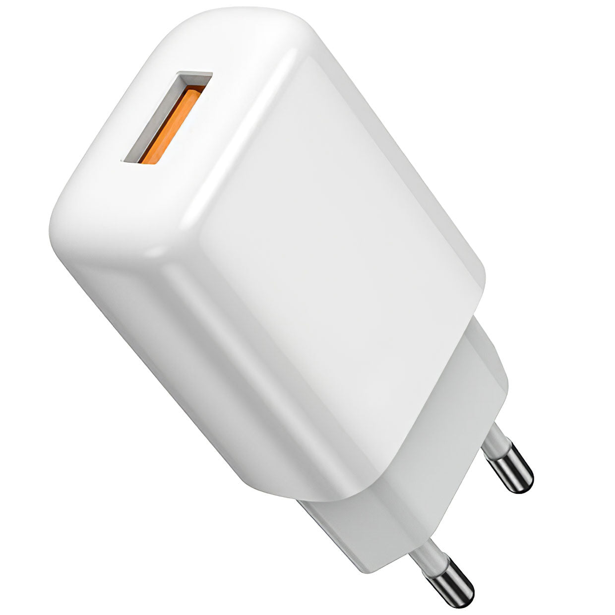 Chargeur réseau Prestico F7S avec câble microUSB, 12W, 2.4A, 1 x USB-A, blanc