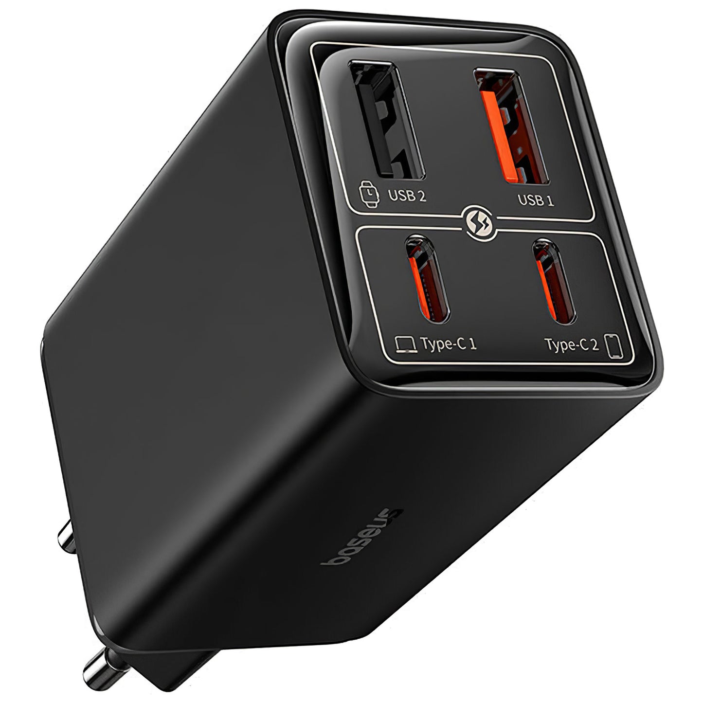 Chargeur réseau avec câble USB-C Baseus GaN6 Pro, 100W, 3.25A, 2 x USB-A - 2 x USB-C, Noir P10162705112-00