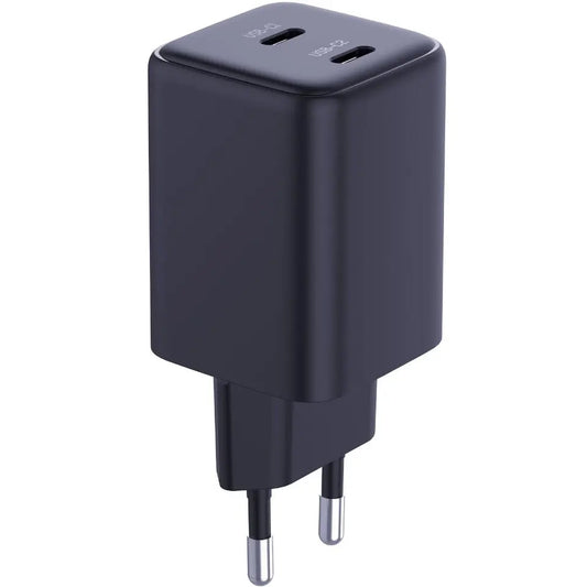 Chargeur réseau HyperCharger 3MK avec câble USB-C, 45W, 3A, 2 x USB-C, noir