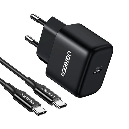 UGREEN CD250, 25W, 3A, 1 x USB-C, 1 x USB-C, Noir