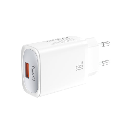 Chargeur réseau avec câble USB-C XO Design CE19, 18W, 3A, 1 x USB-A, Blanc