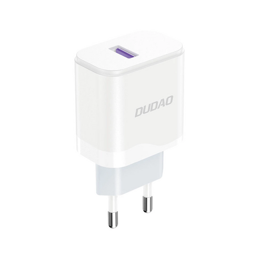Chargeur réseau avec câble USB-C Dudao A20EU, 18W, 3A, 1 x USB-A, Blanc