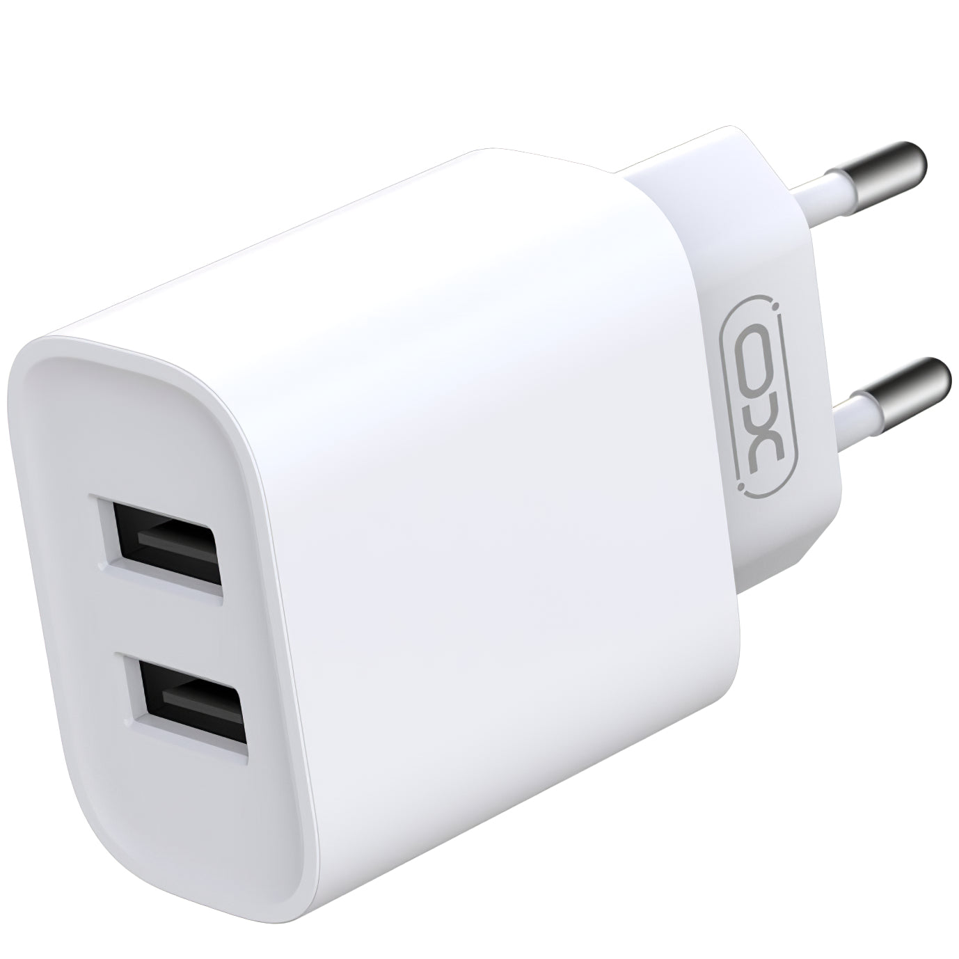 Chargeur réseau avec câble microUSB XO Design CE02C, 10,5W, 2,1A, 2 x USB-A, blanc