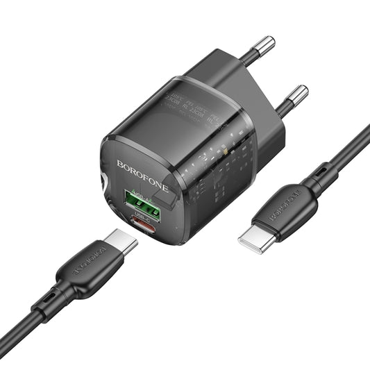 Chargeur réseau avec câble USB-C Borofone BN17 Sunlight, 20W, 3A, 1 x USB-A - 1 x USB-C, Noir