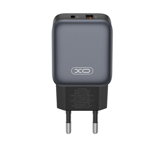 Chargeur réseau avec câble USB-C XO Design L156, 30W, 3A, 1 x USB-A - 1 x USB-C, Noir