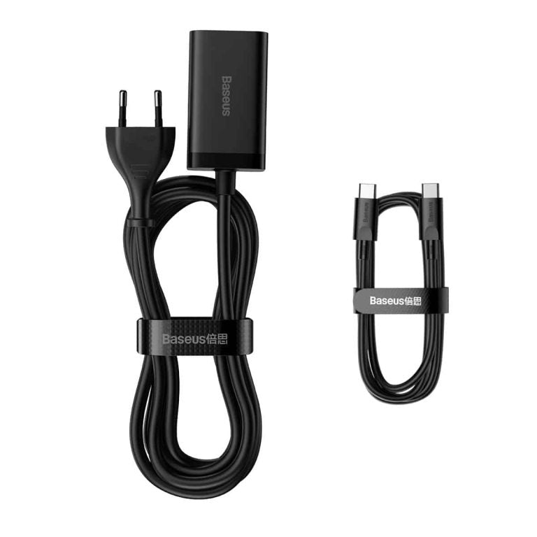 Chargeur Station Baseus GaN3 Pro, 65W, 3A, 2 x USB-A - 2 x USB-C, Noir CCGP040101