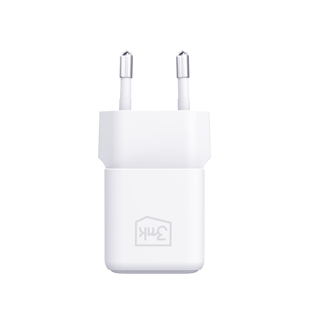 Chargeur réseau avec câble USB-C 3MK Hyper, 25W, 3A, 1 x USB-C, Blanc