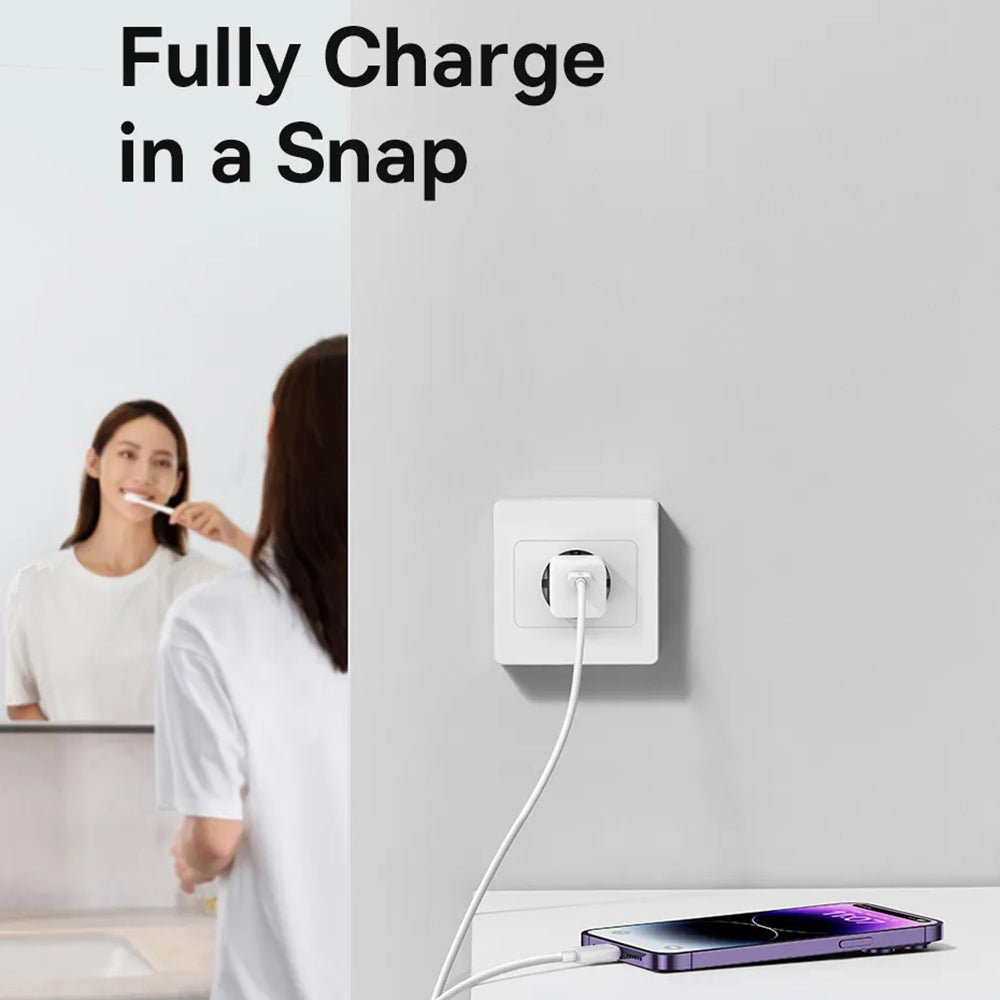 Chargeur Réseau avec Câble USB-C Baseus GaN Mini 1C, 30W, 3A, 1 x USB-C, Bleu P10110902313-00