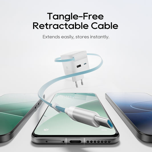 Chargeur secteur avec câble USB-C Cuktech, 67W, 3,25A, 1 x USB-A - 1 x USB-C, Blanc CUKA653WEUWT