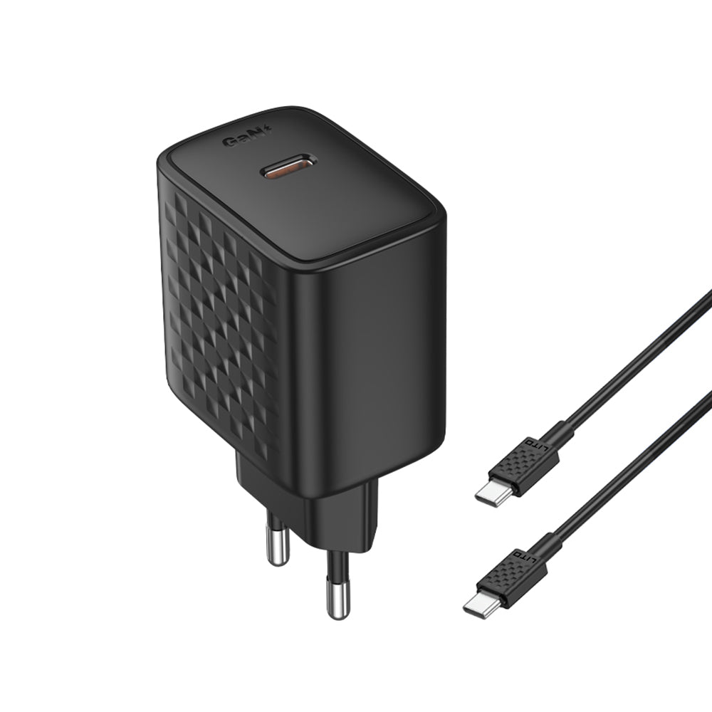 Chargeur réseau avec câble USB-C Lito LC20T, 45W, 3A, 1 x USB-C, Noir
