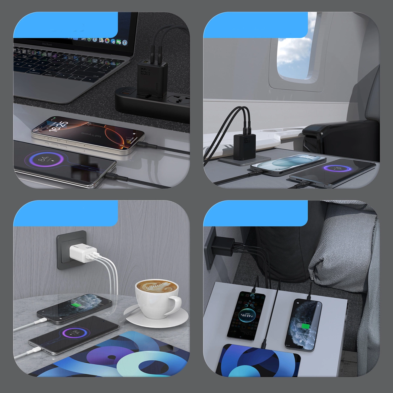 Chargeur réseau Dudao A29, 65W, 1 x USB-A - 2 x USB-C, Noir