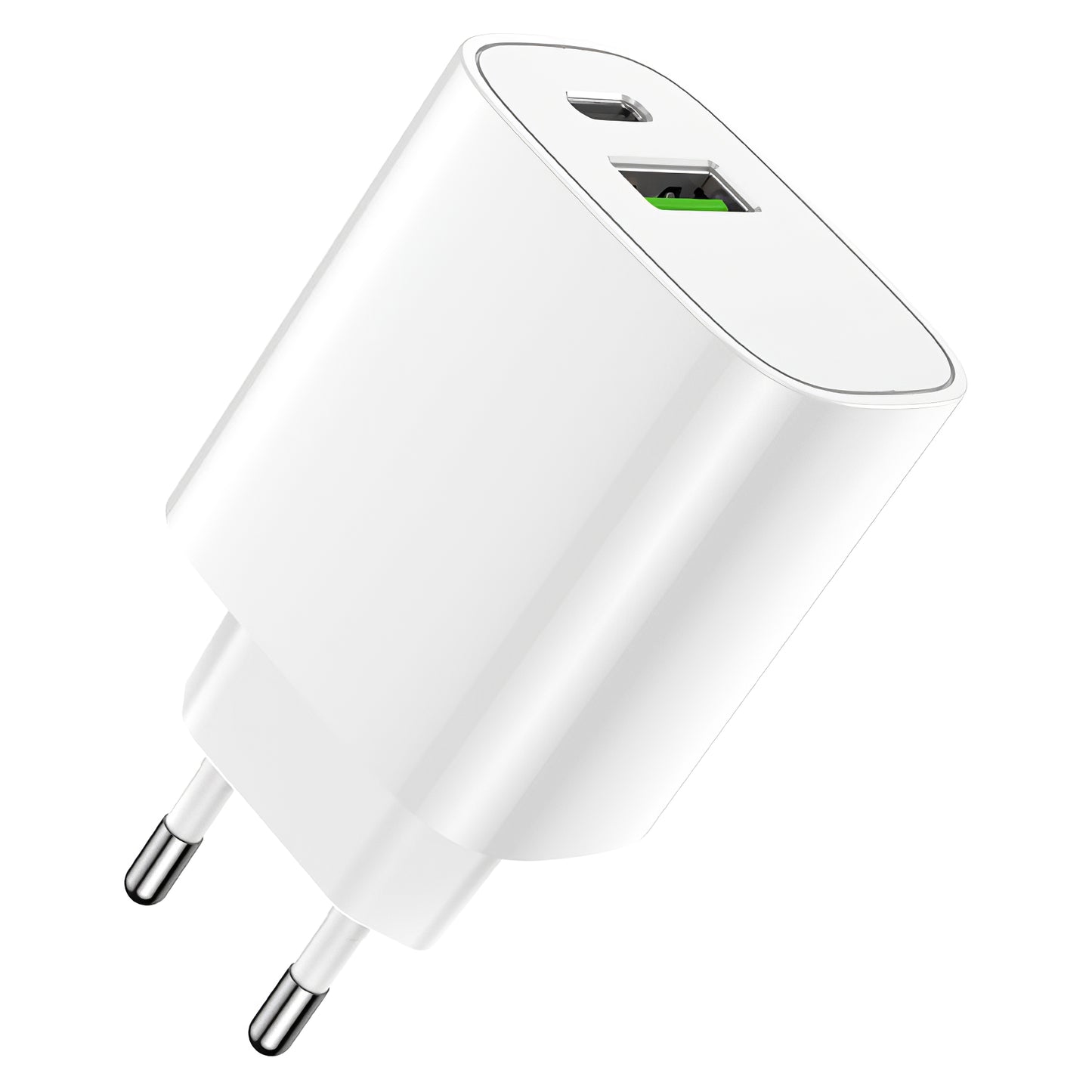 Chargeur de réseau Forever LS-04, 20W, 3A, 1 x USB-A - 1 x USB-C, blanc