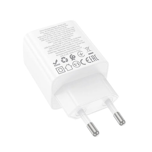 Chargeur Réseau HOCO N56, 30W, 3A, 2 x USB-A - 2 x USB-C, Blanc