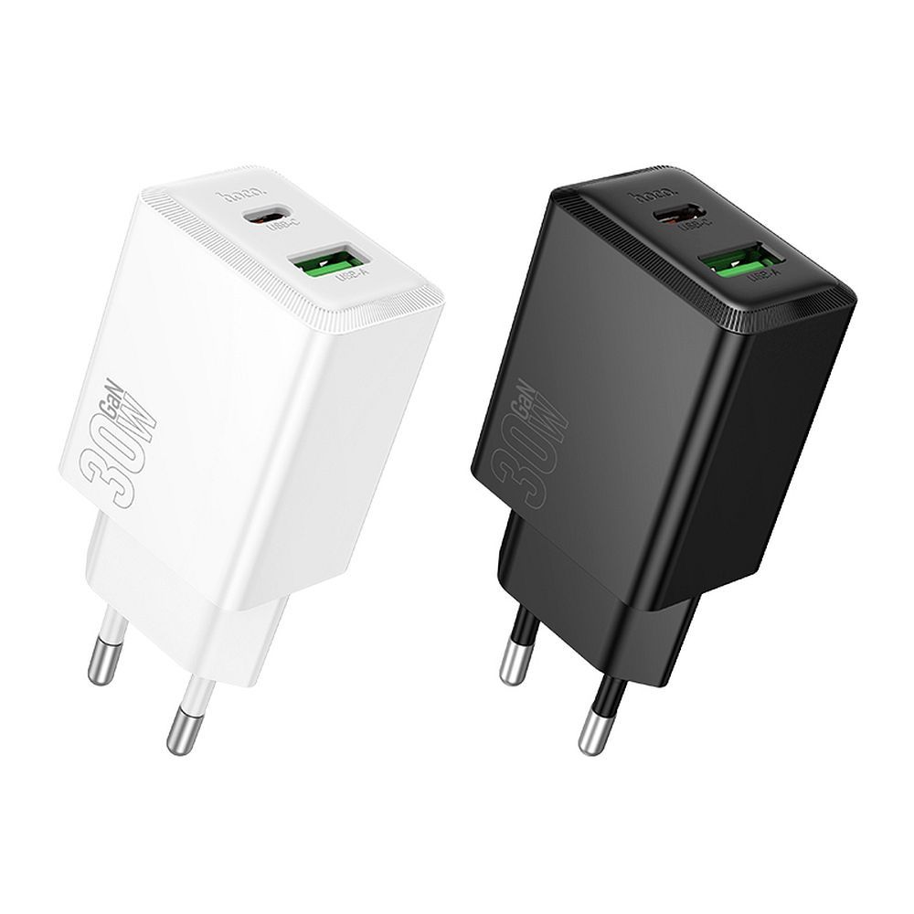 Chargeur Réseau HOCO N71, 30W, 3A, 1 x USB-A - 1 x USB-C, Noir