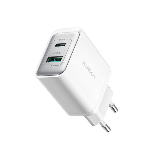 Chargeur Réseau Joyroom JR-TCF15, 30W, 5A, 1 x USB-A - 1 x USB-C, Blanc