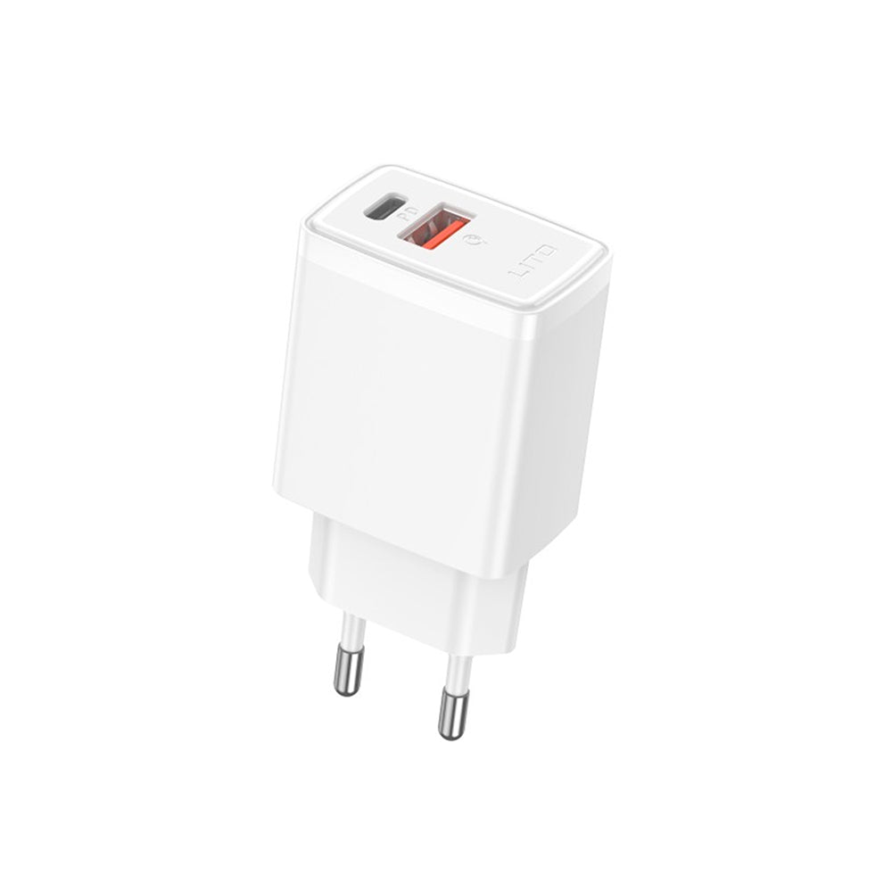 Chargeur Réseau Lito LC09, 20W, 3A, 1 x USB-A - 1 x USB-C, Blanc
