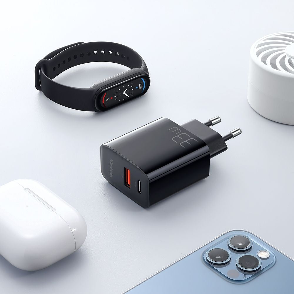 Chargeur Réseau McDodo CH-0921, 33W, 3A, 1 x USB-A - 1 x USB-C, Noir