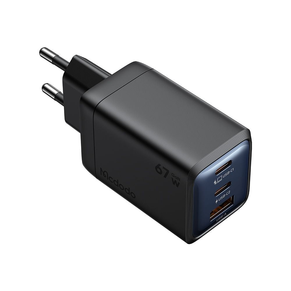 Chargeur Réseau McDodo CH-0970 Gana Mini, 67W, 3A, 1 x USB-A - 2 x USB-C, Noir