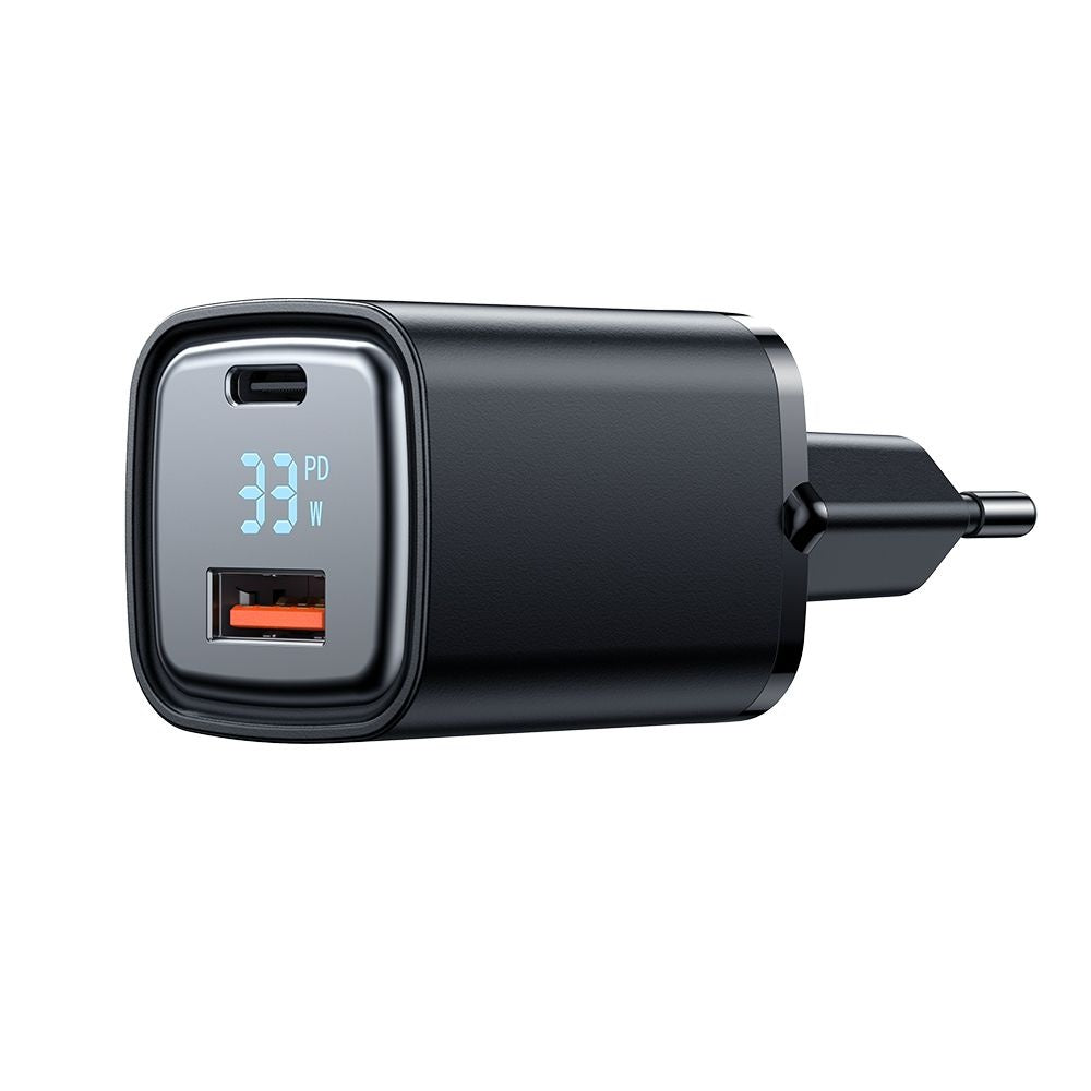 Chargeur Réseau McDodo CH-1701 Graphite Display, 33W, 3A, 1 x USB-A - 1 x USB-C, Noir