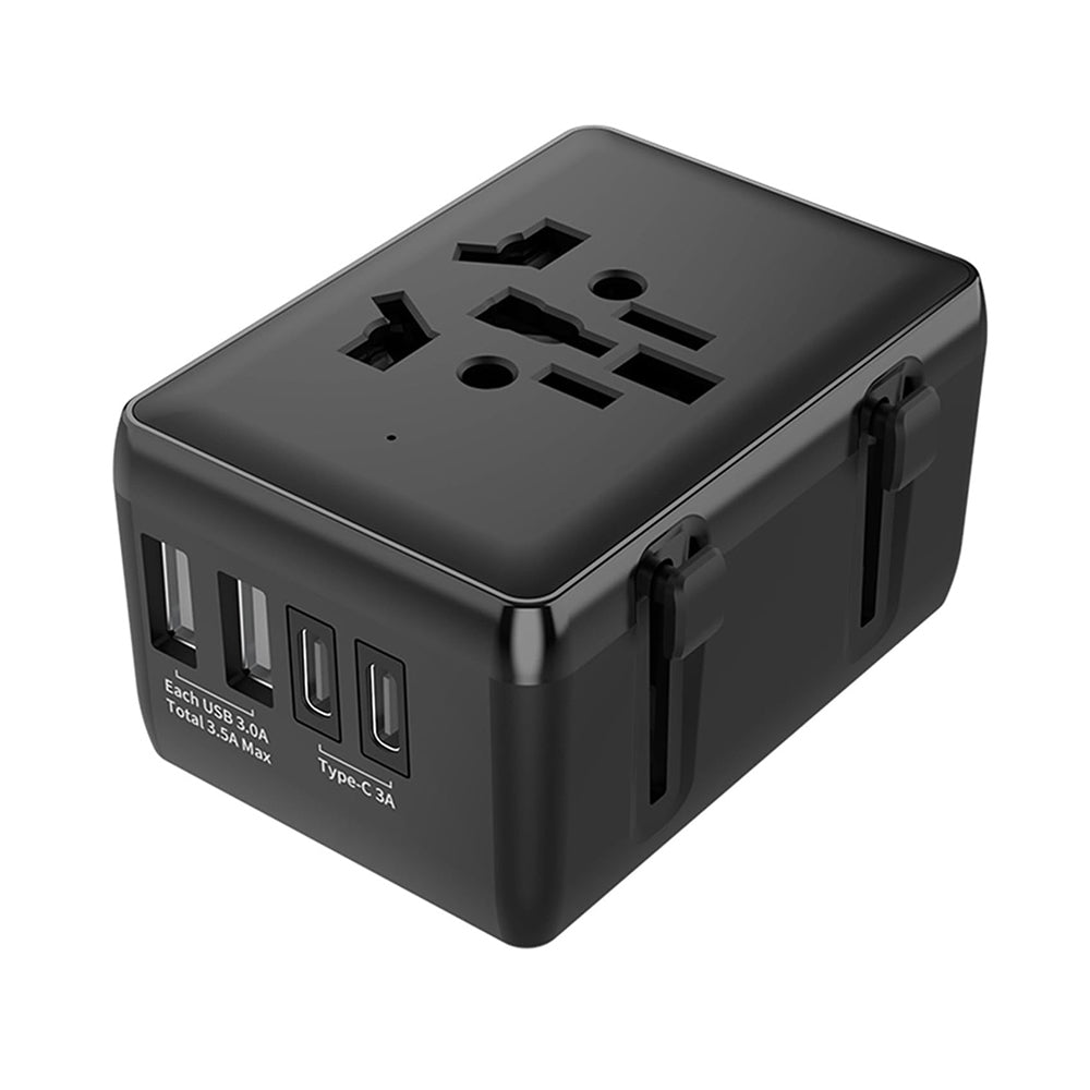Chargeur Réseau Techsuit HHt204A Travel, 15W, 3A, 2 x USB-A - 2 x USB-C, Noir