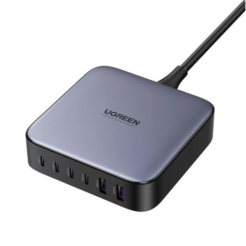 Charger Station UGREEN CD271 Nexode, 200W, 5A, 2 x USB-A - 4 x USB-C, Grey