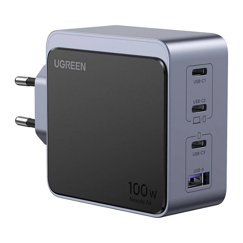 Chargeur réseau UGREEN X565 Nexode Air, 100W, 5A, 1 x USB-A - 3 x USB-C, Gris