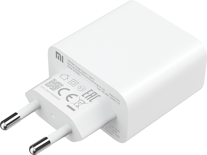 Chargeur réseau Xiaomi, 33W, 3A, 1 x USB-A - 1 x USB-C, blanc BHR4996996GL