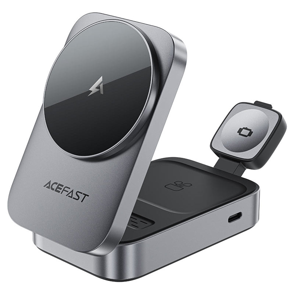 Chargeur Réseau Sans Fil Acefast E22 3en1, 22.5W, 1.67A, Gris