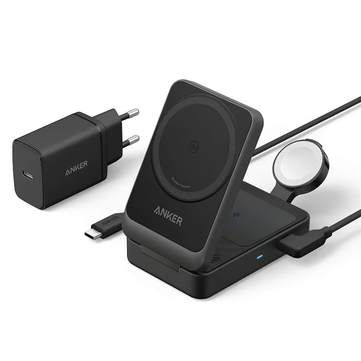 Chargeur Réseau Sans Fil Anker MagGo 3en1, 15W, 1.67A, Noir B2557311
