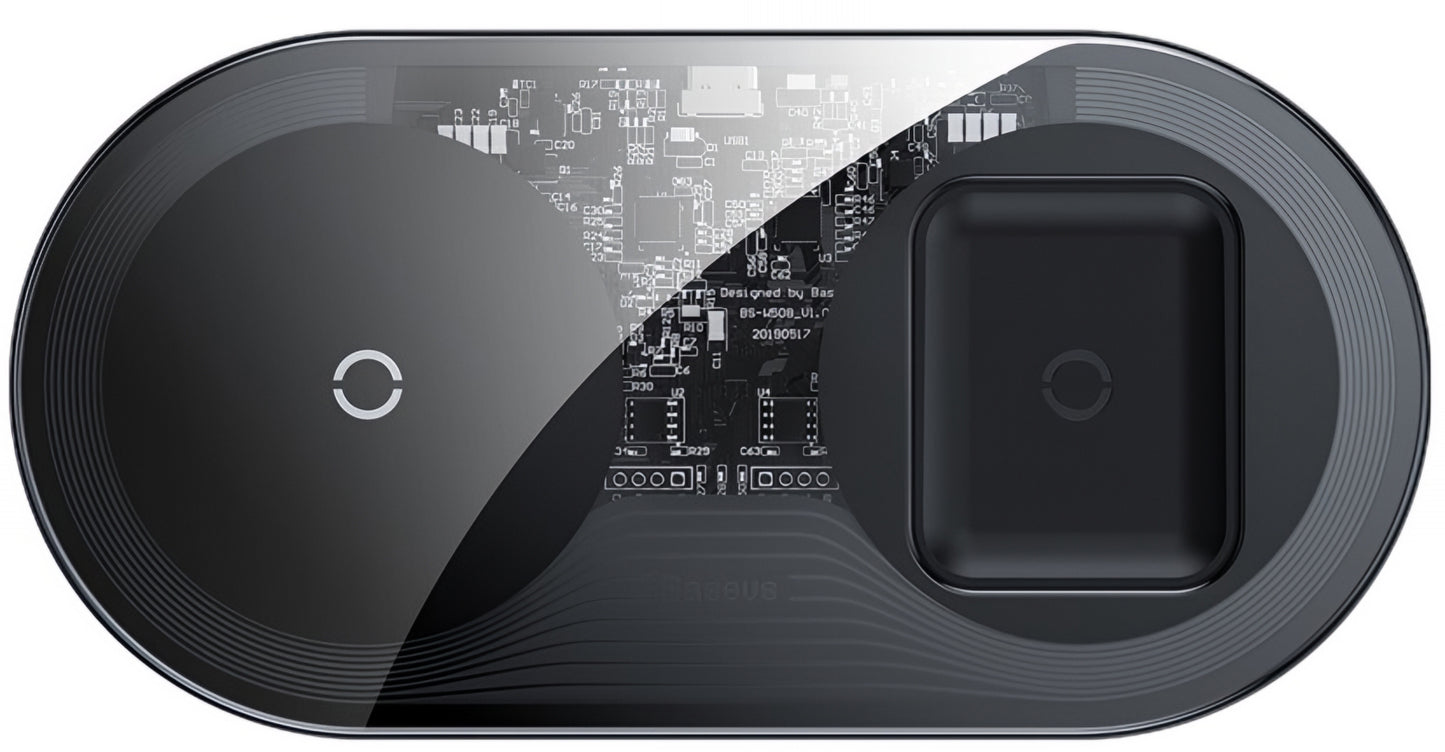 Chargeur Réseau Sans Fil Baseus Simple 2in1, 15W, 1.67A, Transparent WXJK-A01