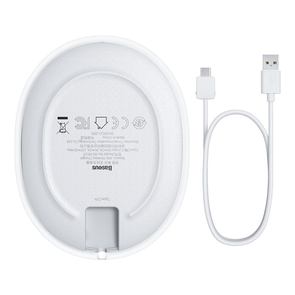 Baseus Jelly Wireless Network Charger, 15W, 1.67A, White WXGD-02