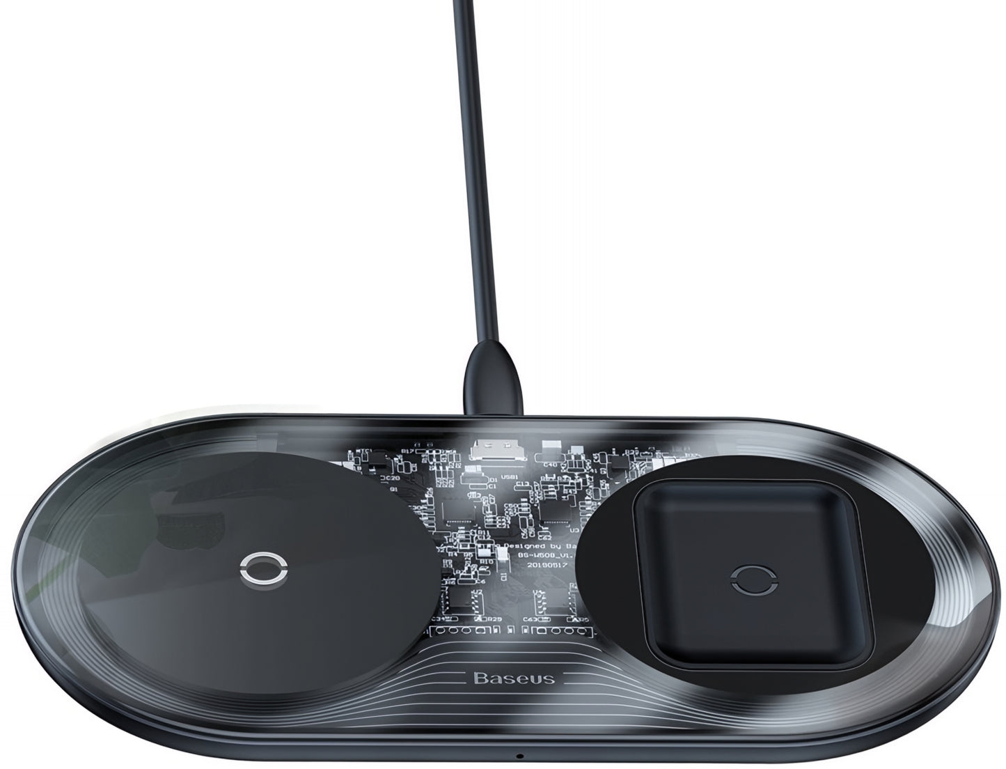 Chargeur Réseau Sans Fil Baseus Simple 2in1, 15W, 1.67A, Transparent WXJK-A01