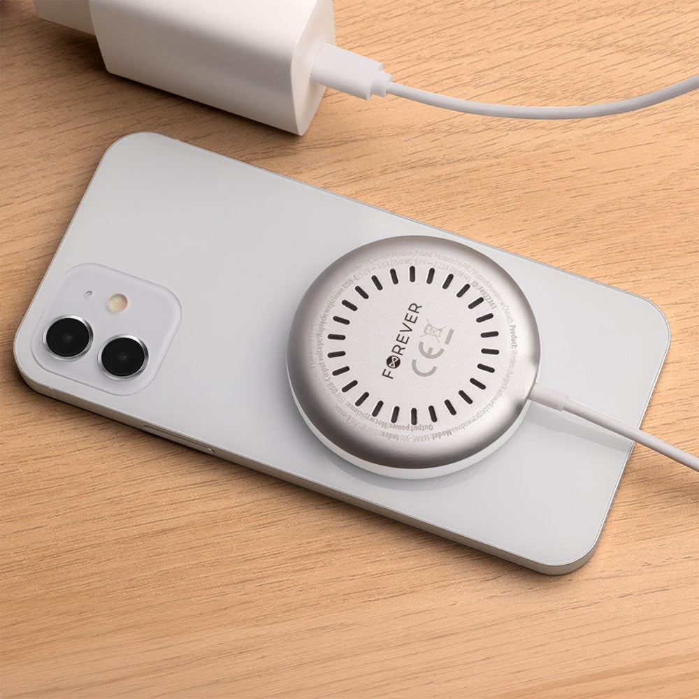 Forever MAWC-300, 15W, 1.67A, Silver, Chargeur réseau sans fil Forever