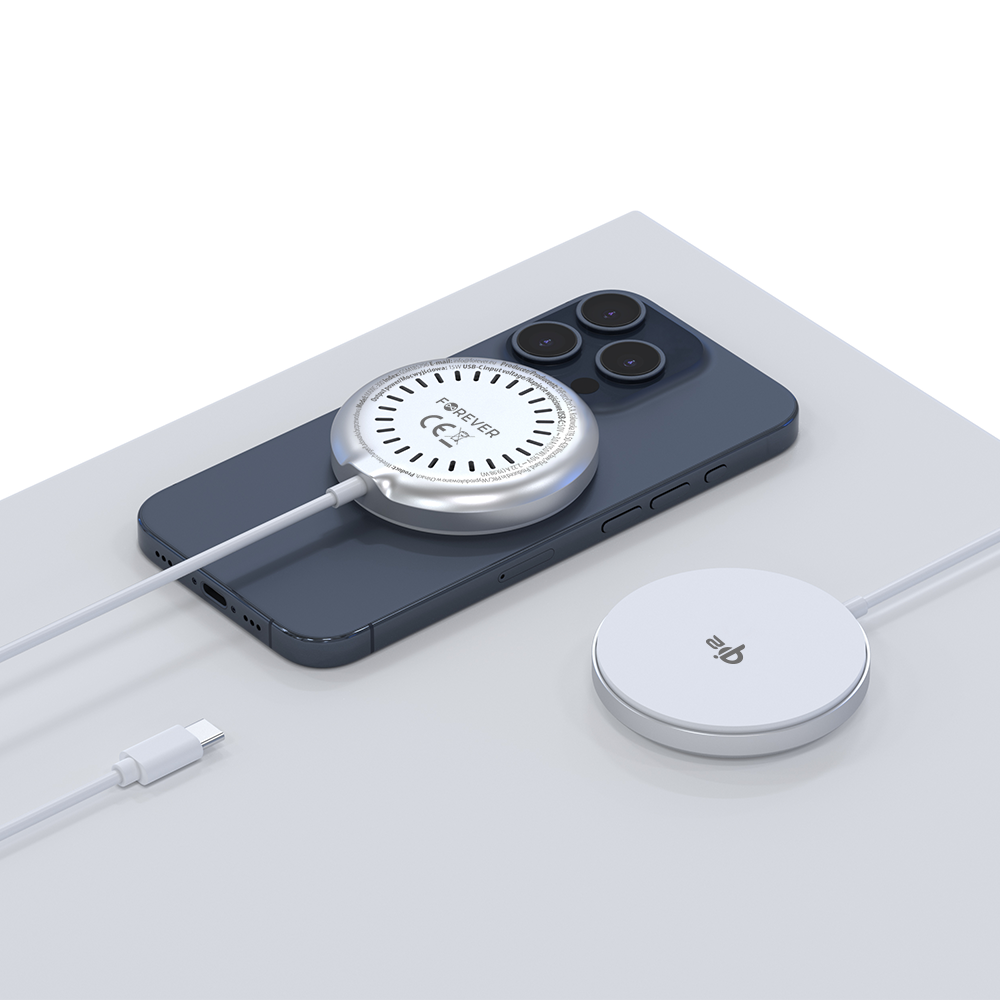 Forever MAWC-300, 15W, 1.67A, Silver, Chargeur réseau sans fil Forever