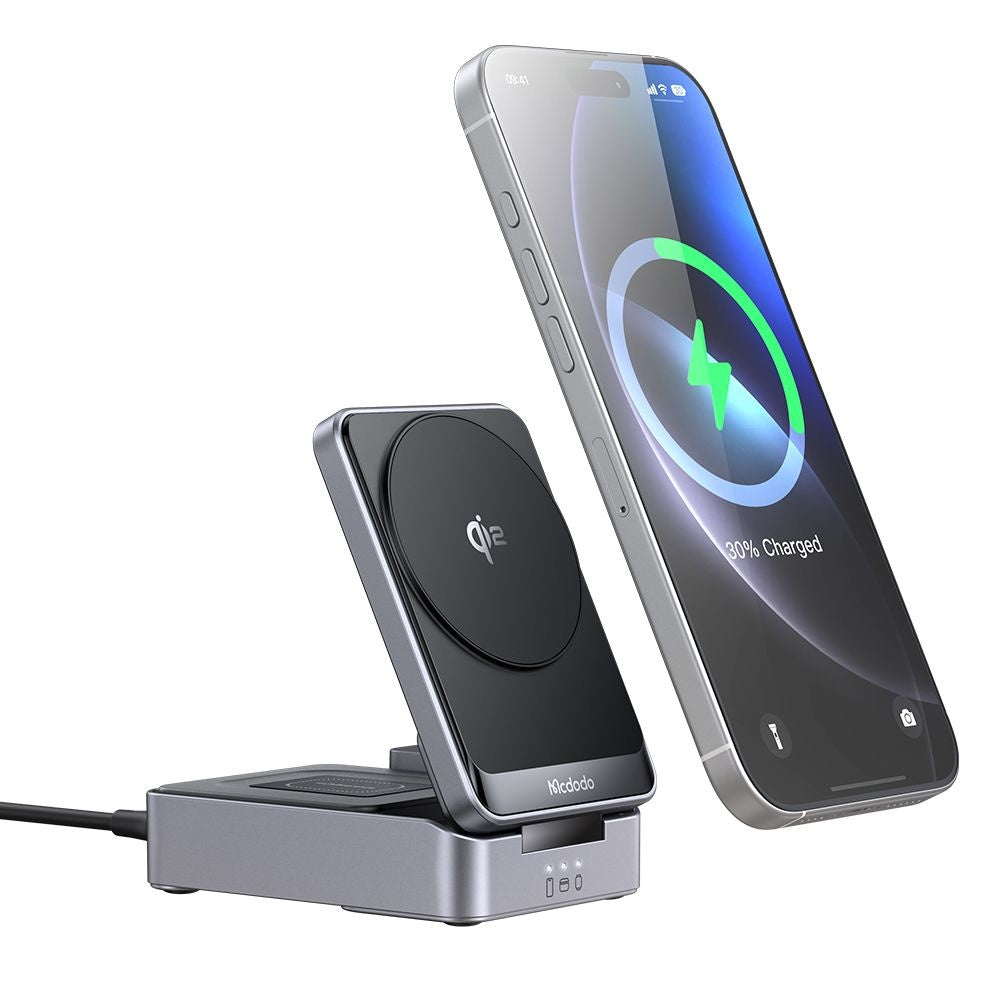 Chargeur Réseau Sans Fil McDodo CH-5192 3en1, 22.5W, 1.67A, Gris