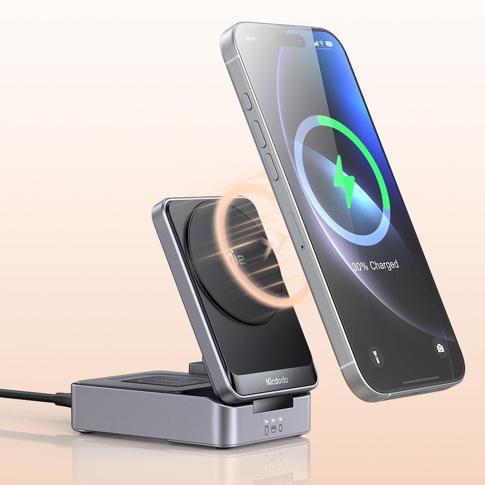 Chargeur Réseau Sans Fil McDodo CH-5192 3en1, 22.5W, 1.67A, Gris